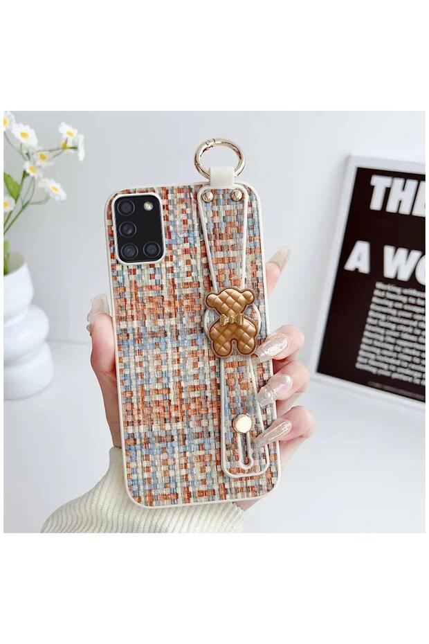 Samsung Galaxy A31 Compatible Case Teddy Silicone Case Orange