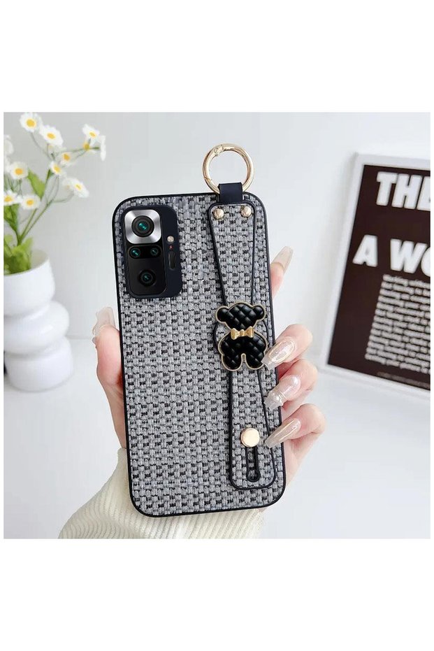 Xiaomi Redmi Note 10 Pro Max Compatible Case Teddy Silicone Case Black