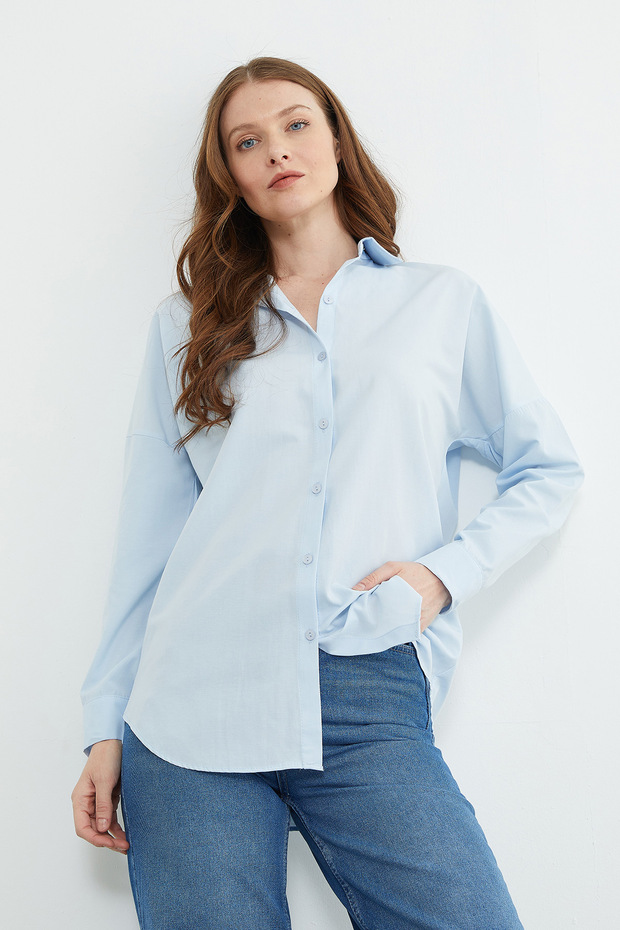 Basic Düğmeli Gömlek - 6