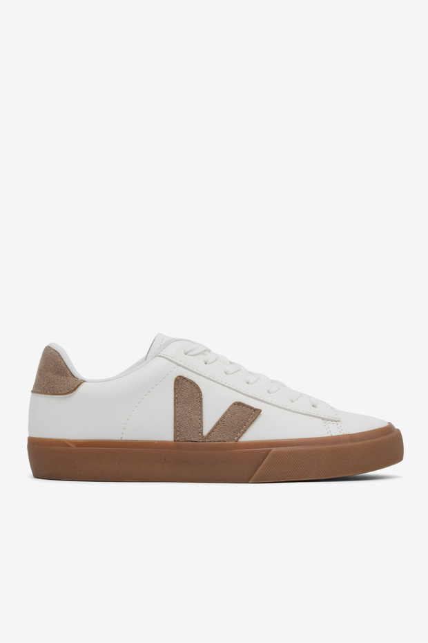 Women's White Beige Rubber Sole Comfortable Lace-Up Sneakers