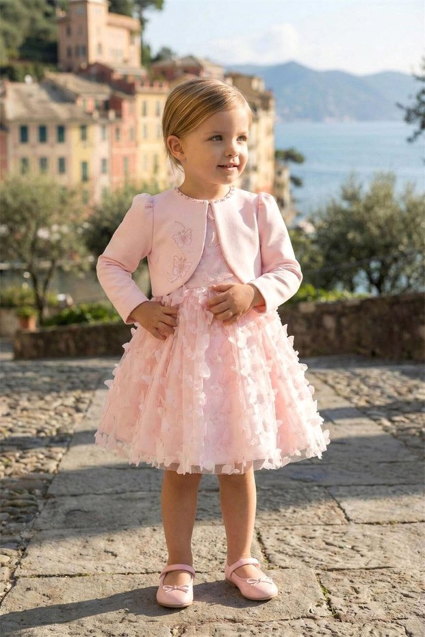 Baby Girl Bolero Dress Set Pink 36361