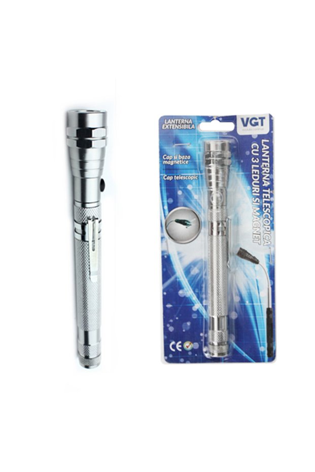 3LED telescopic flashlight with magnet