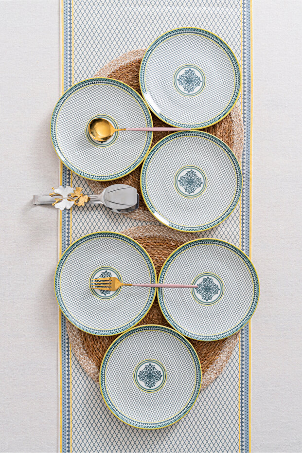 Dubai 6-Seater 19cm Special Design Modern Porcelain Cake & Dessert Plate Set