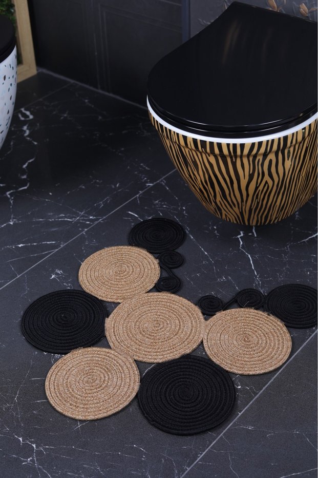 Jute, Straw, Doormat, Bathroom Mat, Toilet Seat Mat, Toilet Seat Mat, Double Sided