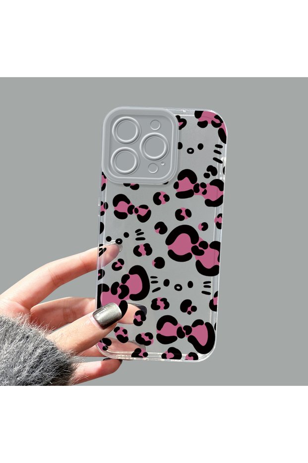 iPhone 16 Pro Max Compatible Camera Protected Anti-Shock Aesthetic Print Patterned Transparent Silicone Case