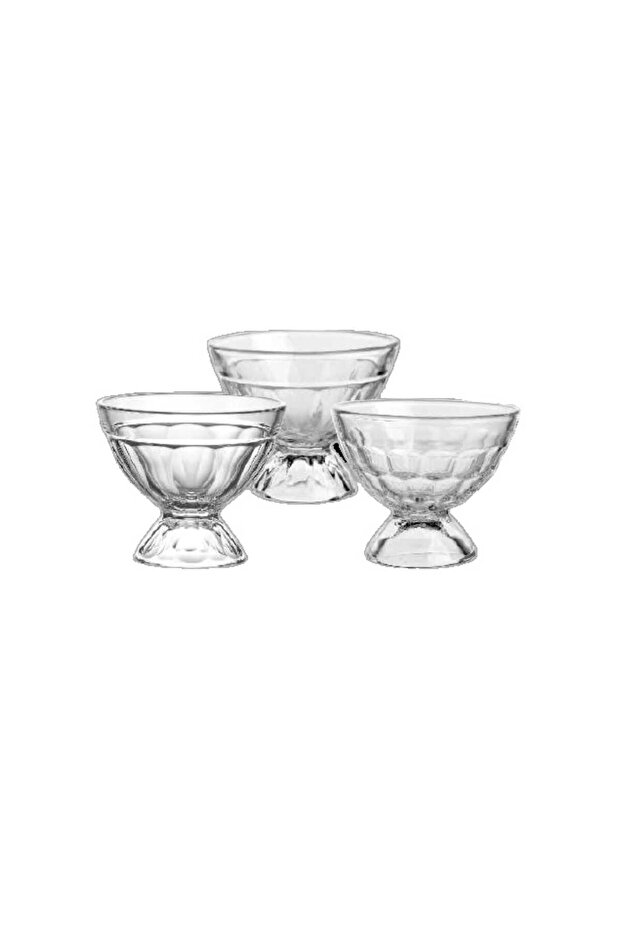 3 pcs Glass Ice Cream Cup Set