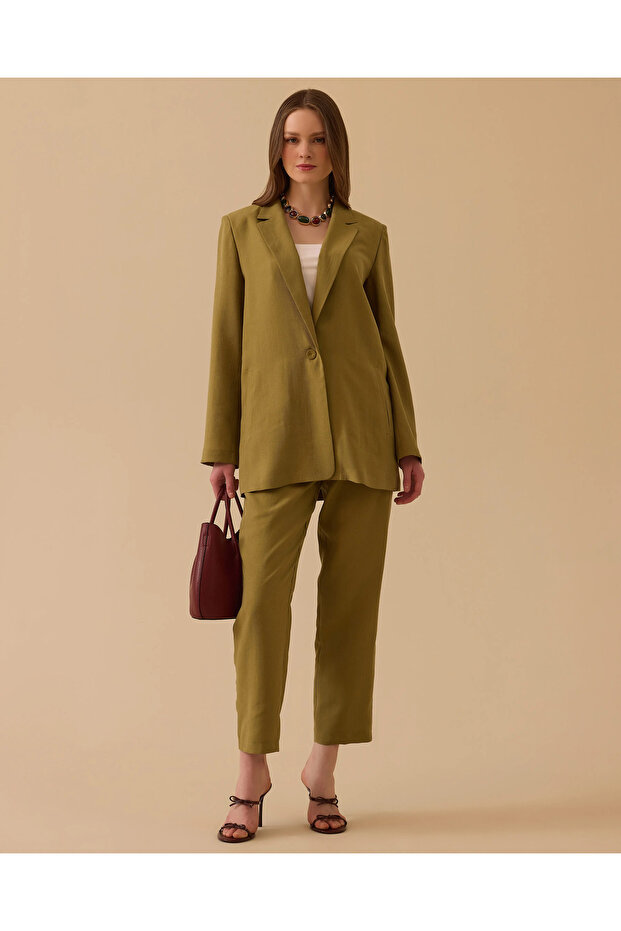 Tek Düğmeli Cepli Ceket - 2