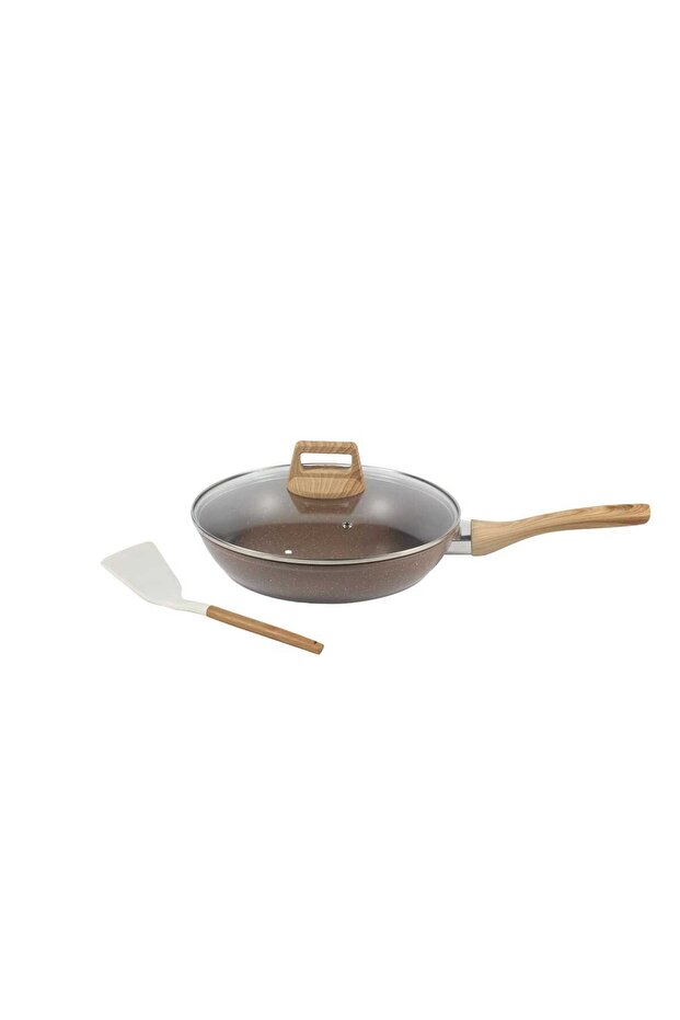 Frypan + Lid, 26 cm, Coffe Granite