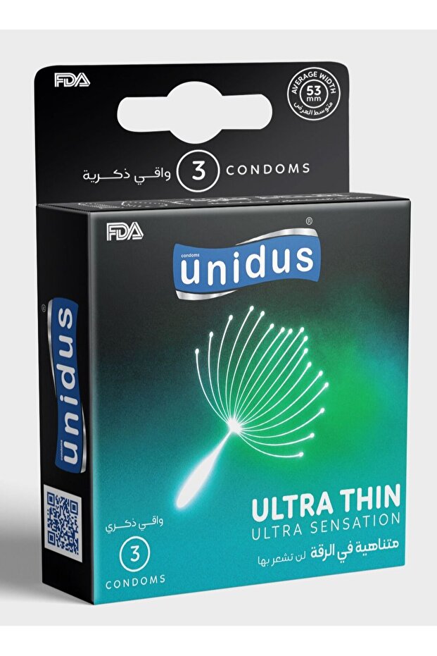 Condom - ULTRA THIN - Ultra Sensation - Lubricated Condoms for Men, Pack of 3