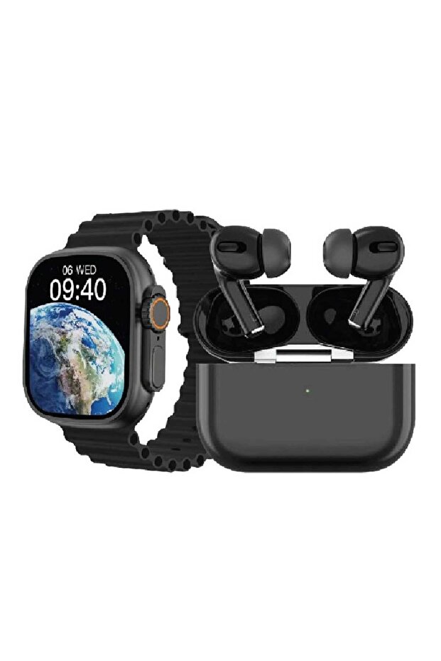 Smartwatch and Earbuds Combo, Black