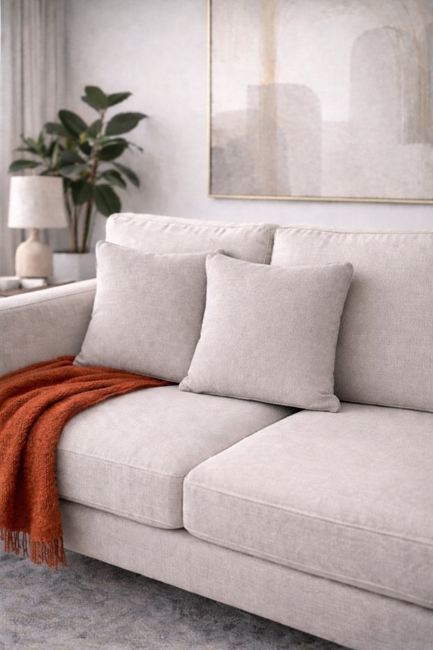 2-Pack Cotton Textured Woven Cushion Ecru