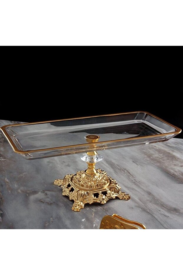 Rectangular Presentation Tray with Metal Legs - 1