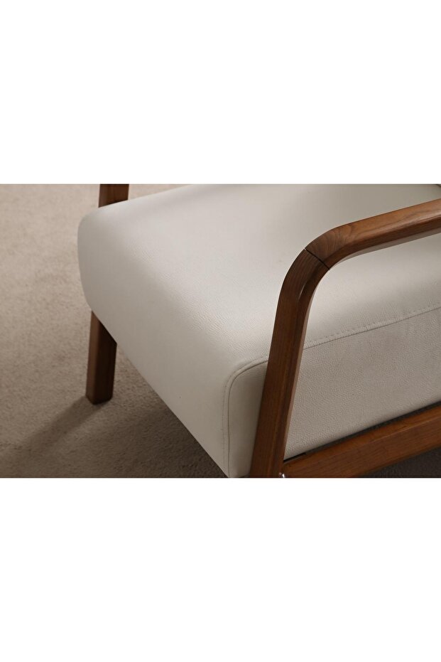 Alfa Ahşap Berjer, Beyaz - 2