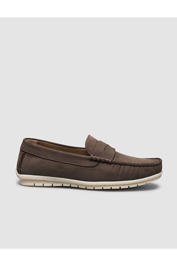 Genuine Leather Vizon Belt Detail Men's Casual Shoes