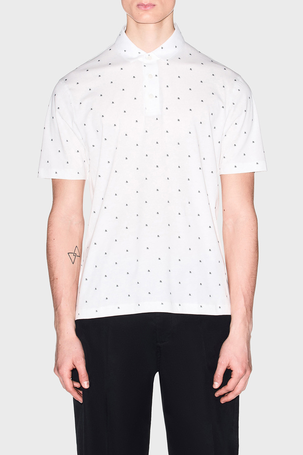 All Logos Cotton Regular Fit Buttoned Polo Men's Polo Xm000735 Af10356 F0198