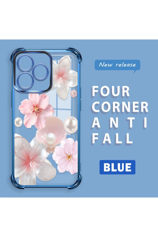 Realme Note 50 Compatible Transparent Four Corner Silicone Coated Glossy Edge Case