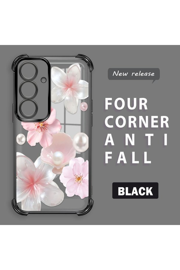 Samsung Galaxy S25 Compatible Transparent Four Corner Silicone Coated Glossy Edge Case
