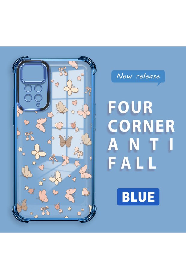 Redmi Note 11 Pro 4G/5G Compatible Transparent Four-Corner Silicone Coated Glossy Edge Case