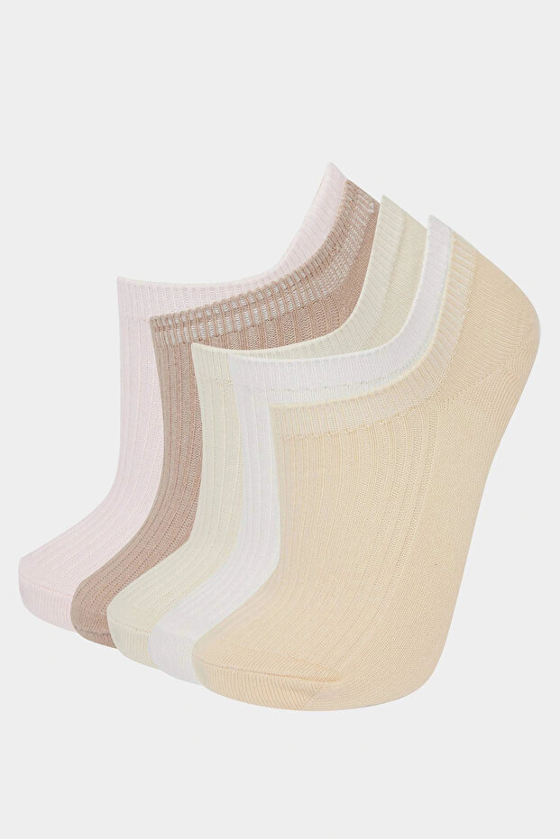 F5428Axpn2 Pink Women's 5-Pack Cotton Pairs Sneakers Socks