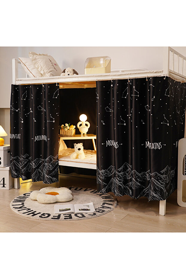 A dormitory bed curtain, fully light-blocking, easy to install, suitable for general dormitory use