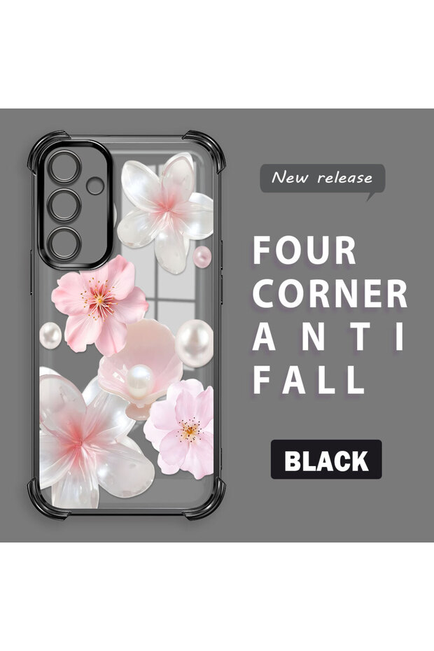 Samsung Galaxy A16 4G/5G Compatible Transparent Four-Corner Silicone Coated Glossy Edge Case