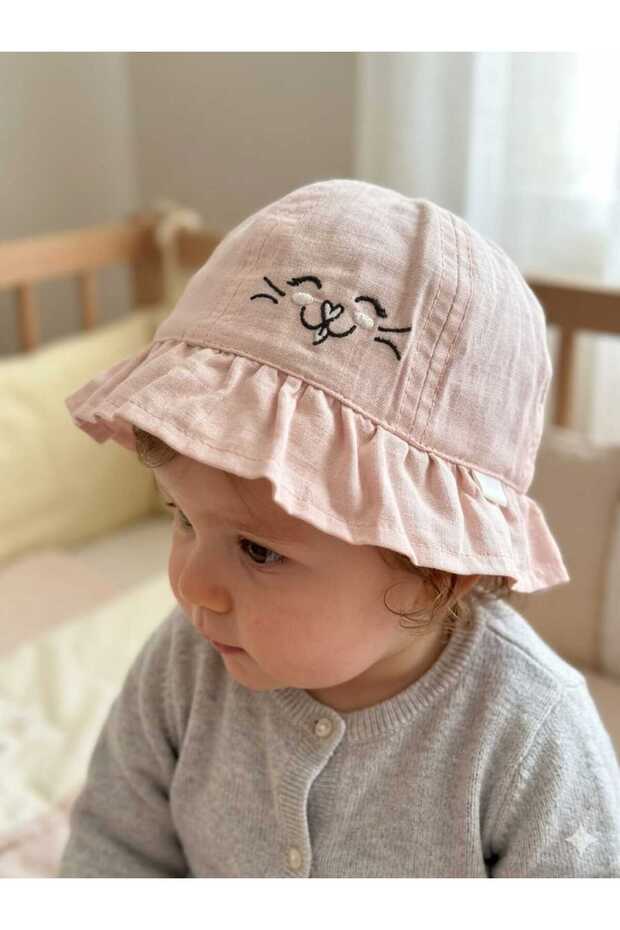 0-18 Months Cat Printed Baby Girl Fedora Hat