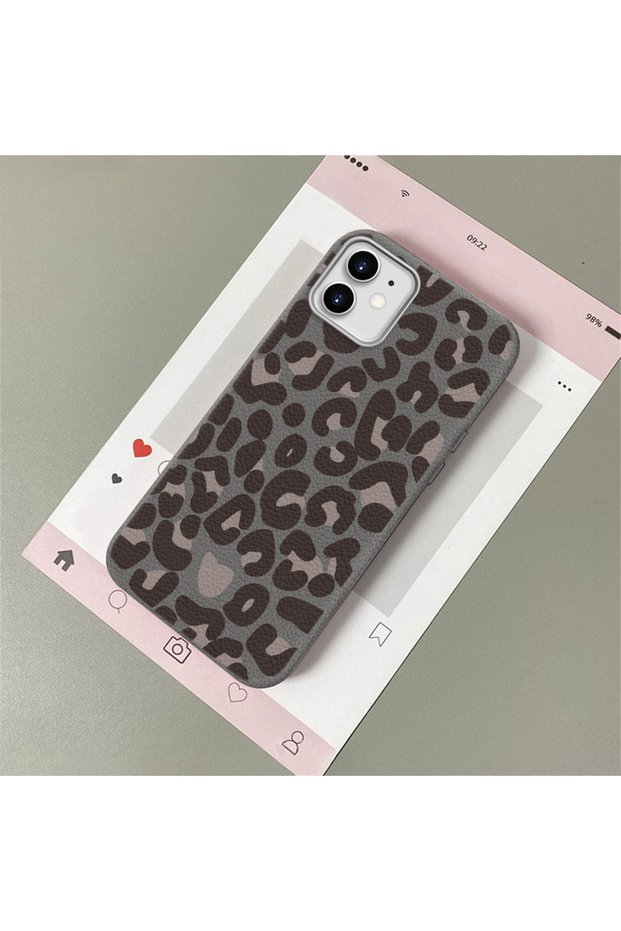 iPhone 11 Compatible Stylish Leopard Printed Pack, Leather Textured Phone Case