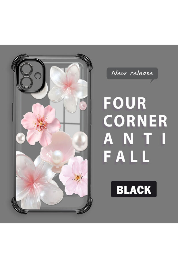 Samsung Galaxy A04 Compatible Transparent Four Corner Silicone Coated Glossy Edge Case