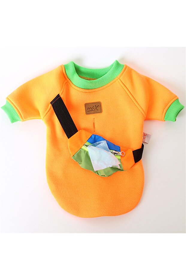 Pet Sweatshirt with Bag - Orange - Dog and Cat Outfit