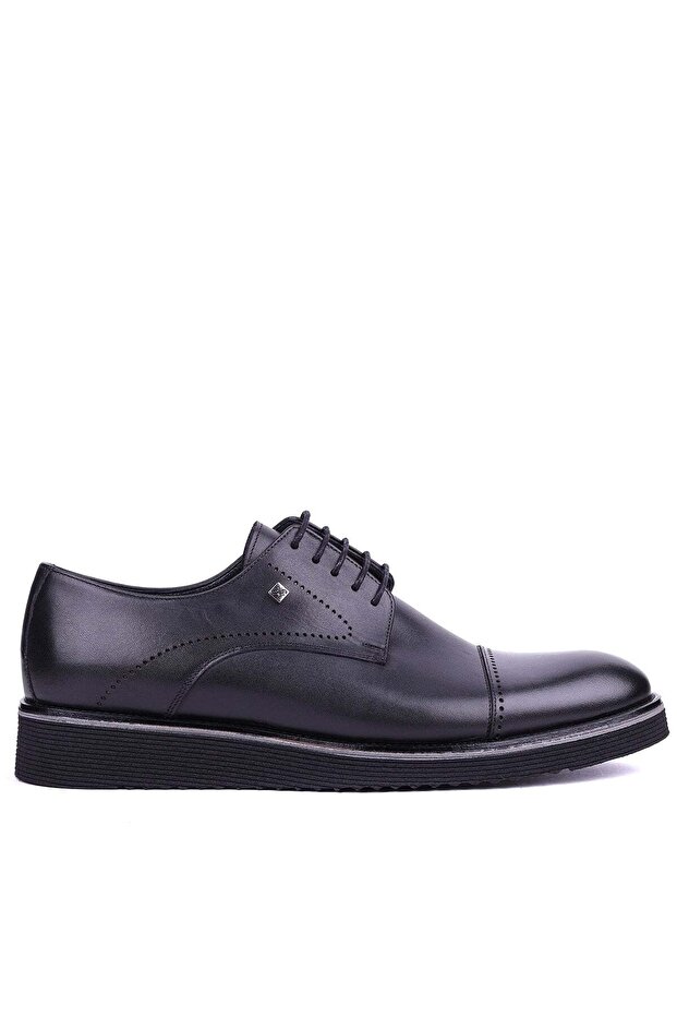 - Genuine Leather Black Color Casual Men's Shoes - 2928