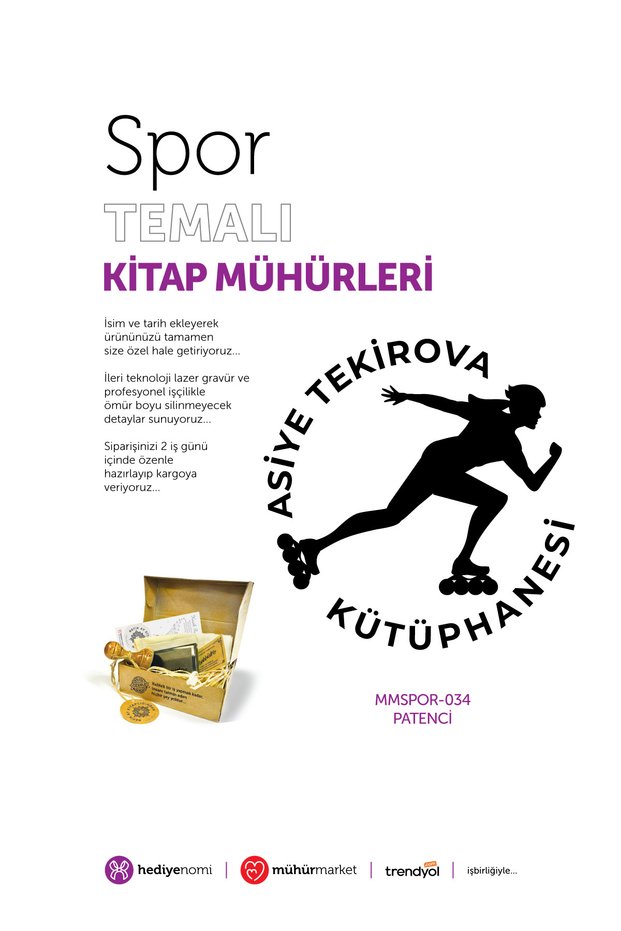 Mühürmarket > Skater Sports Book Seal - Ex-Libris - Book Stamp > Mmspor-034