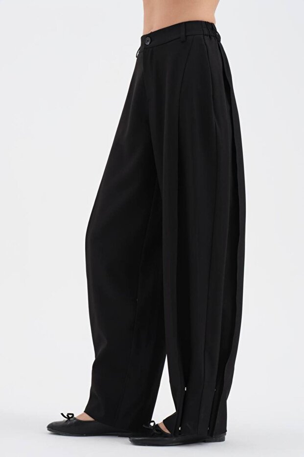 Women's Balloon Fit Pants with Snap Detail Design
