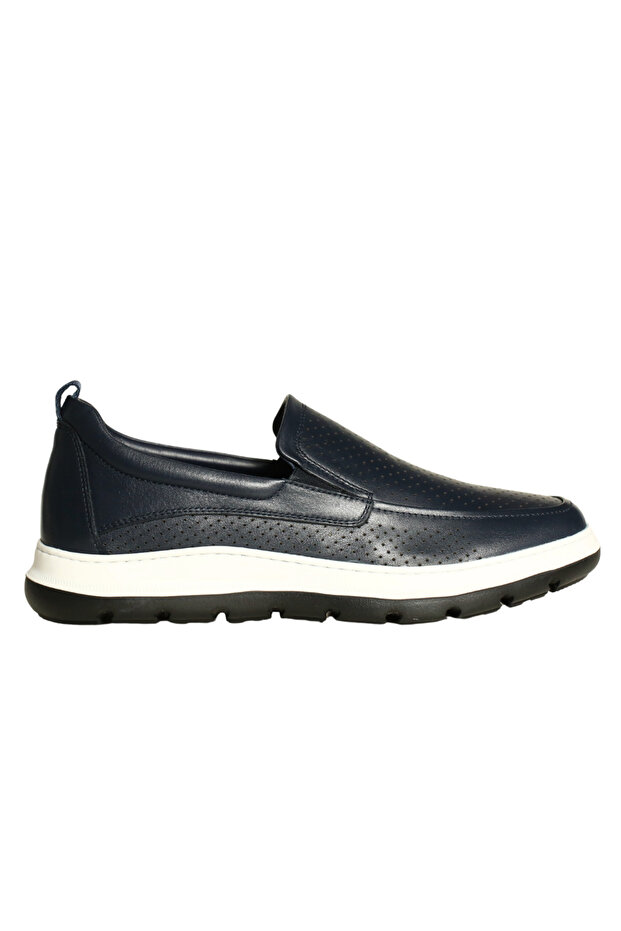 Navy Blue Leather Men's Loafer