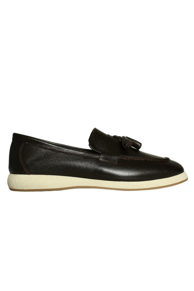 Brown Leather Tassel Loafer