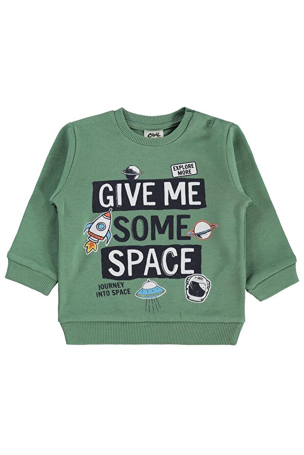 Give Me Yazılı Printed 6-18 Months Sweatshirt - Khaki