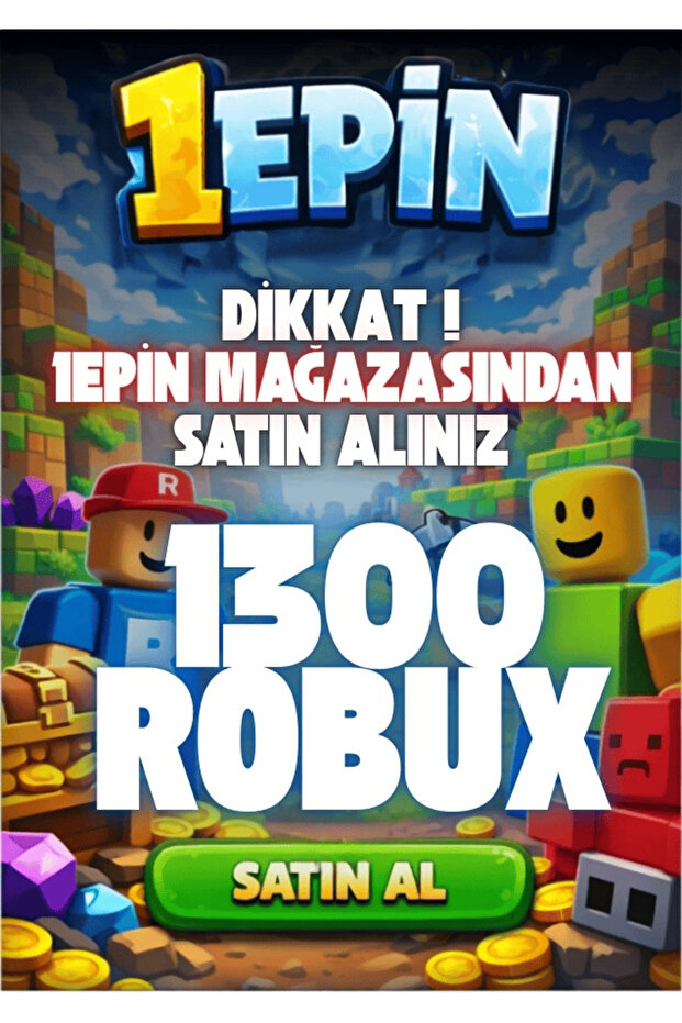 1epin Roblox 1300 Robux - USD Para Birimi