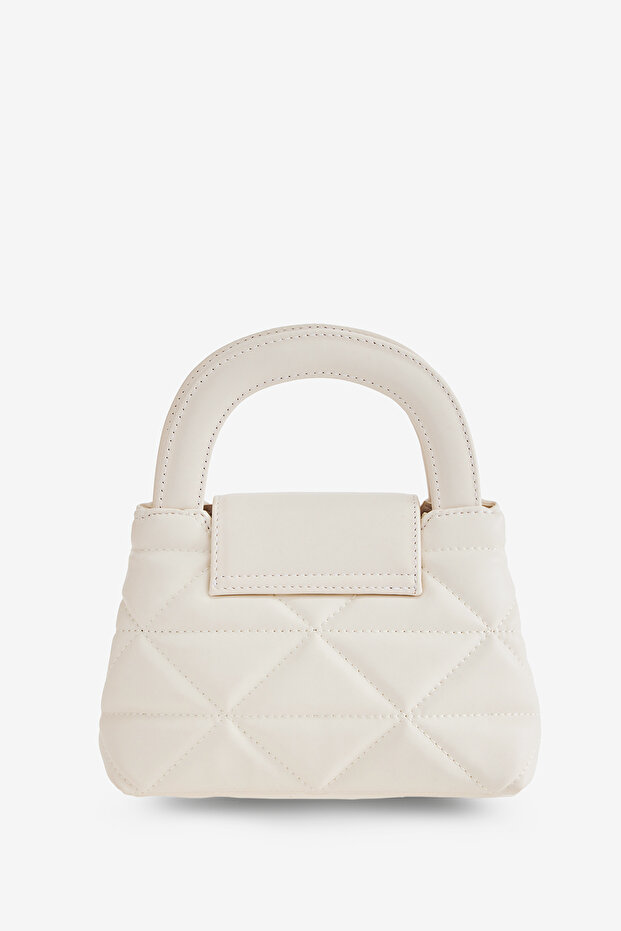 Bej Kapitone Askılı Çapraz Çanta - 3