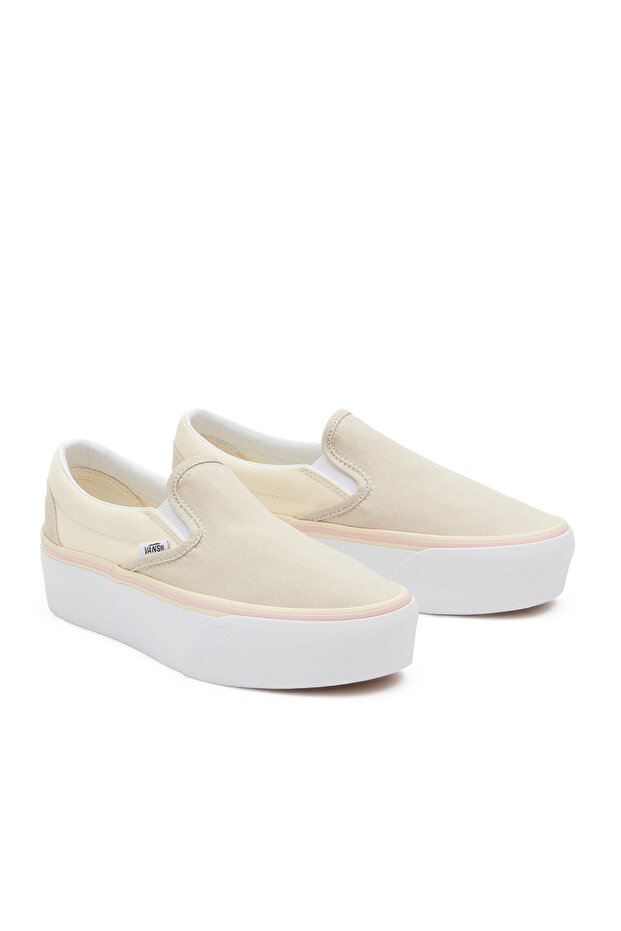 Classic Slip-On Stackform Kadın Ekru Sneaker - 3