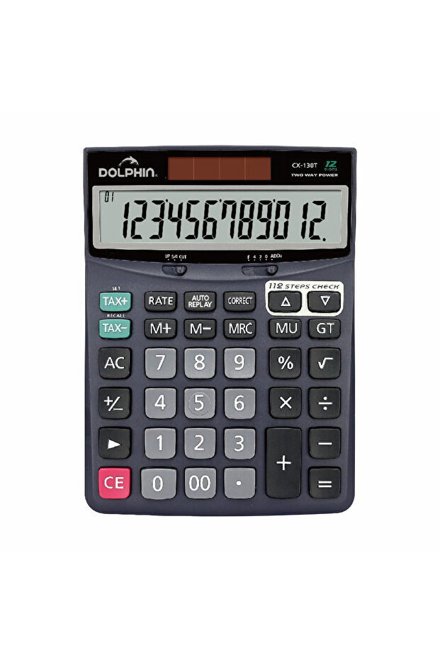 CX-130T Check & Correct Calculator, Tax & Function Keys, 12-Digit Dual Power with 112 Steps Check