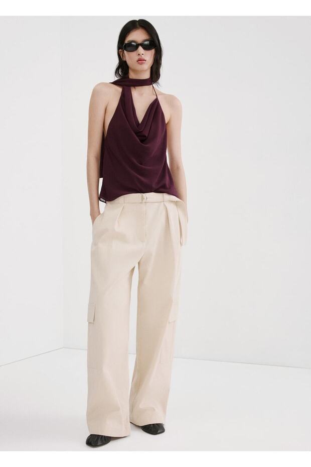 Drape yaka fular bluz - 2