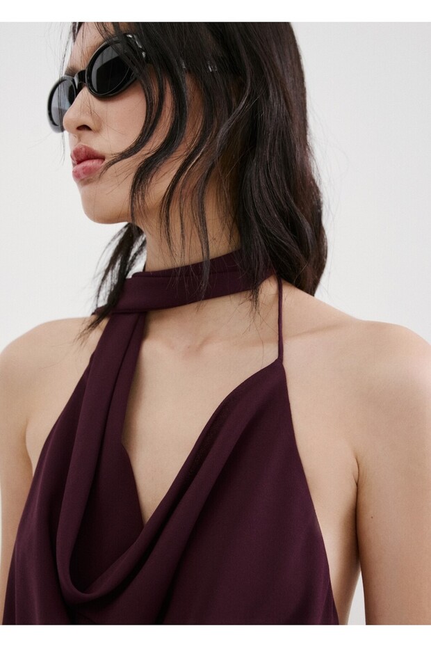 Drape yaka fular bluz - 6