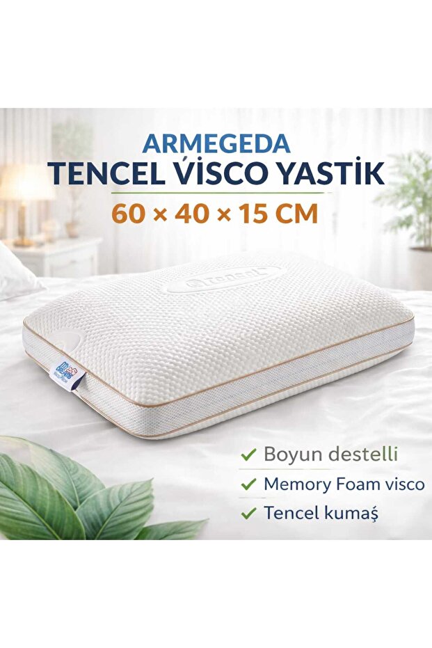 Armegeda TENCEL™ Visco Orthopedic Pillow 60X40X15 cm Memory Foam with Neck Support Pillow