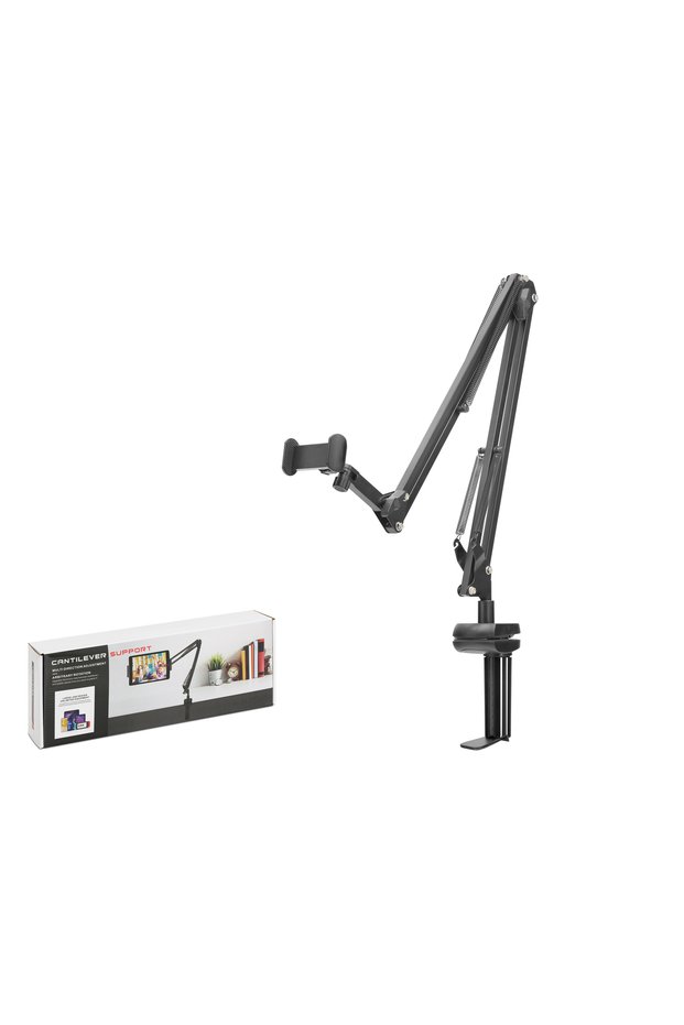 Table Edge Phone and Tablet Stand with Articulated Arm - Black Nd1051