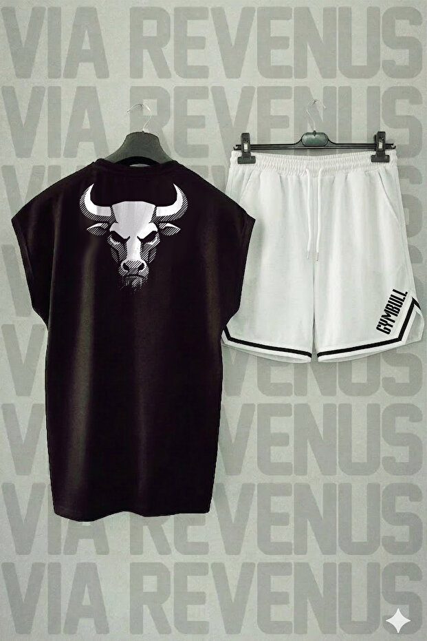Boğa Printed Zero Sleeve Sports Tshirt and Shorts Sports Training Set