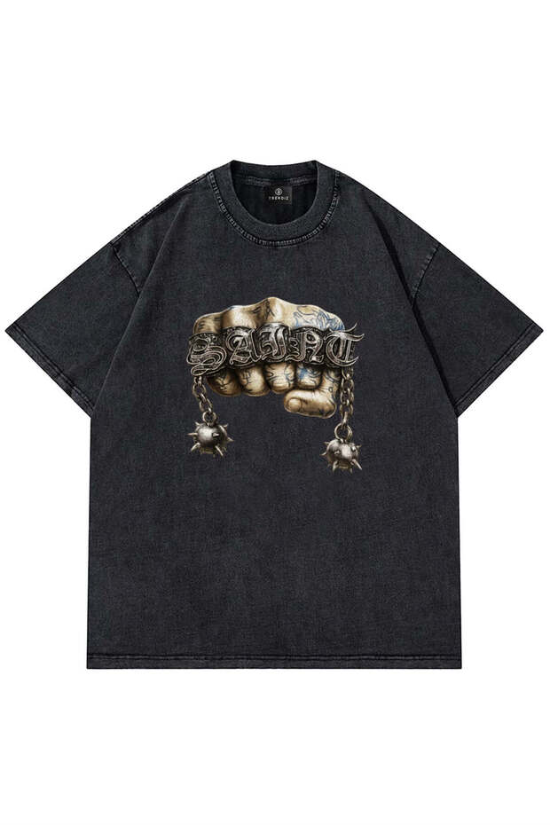 Unisex Saint Ring Washable Tshirt Anthracite