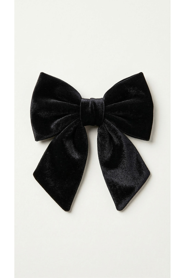 Women's Black Velvet Bow Buckle