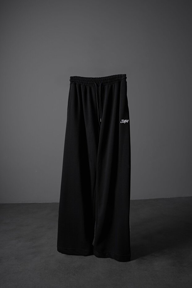 Erkek Siyah Basic Baggy Eşofman - 1