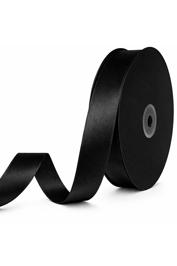 Black Satin Ribbon 2.5 cm 10 Meters, Bohça Dowry Special Day Gift Decoration Ribbon