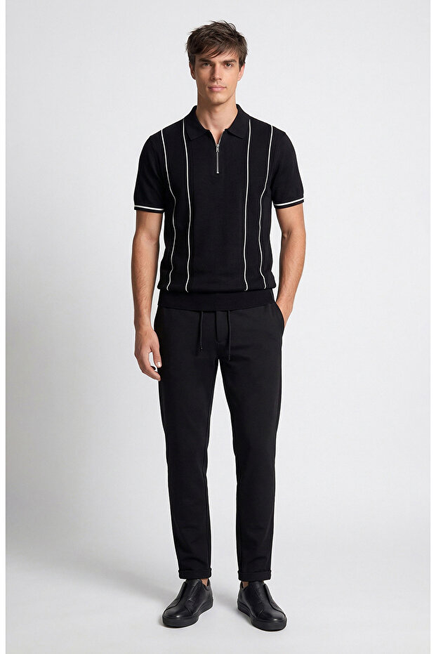 Siyah Jogger Pantolon - 1