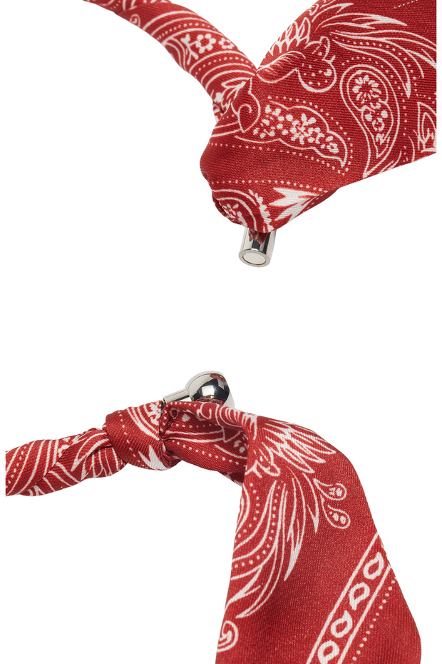 Bordo Kadın Desenli Kolye - 2